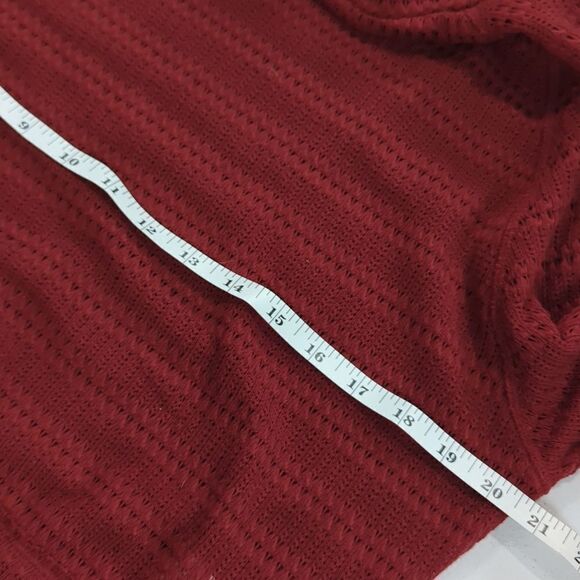 Free People Sweater Womens Small Red Pointelle Knit Cropped Cowl Neck Boho - Picture 9 of 10